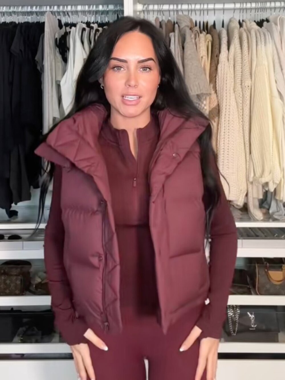 Lululemon Wunder Puff Cropped Vest Garnet / Deep Luxe Burgundy Purple Size 8